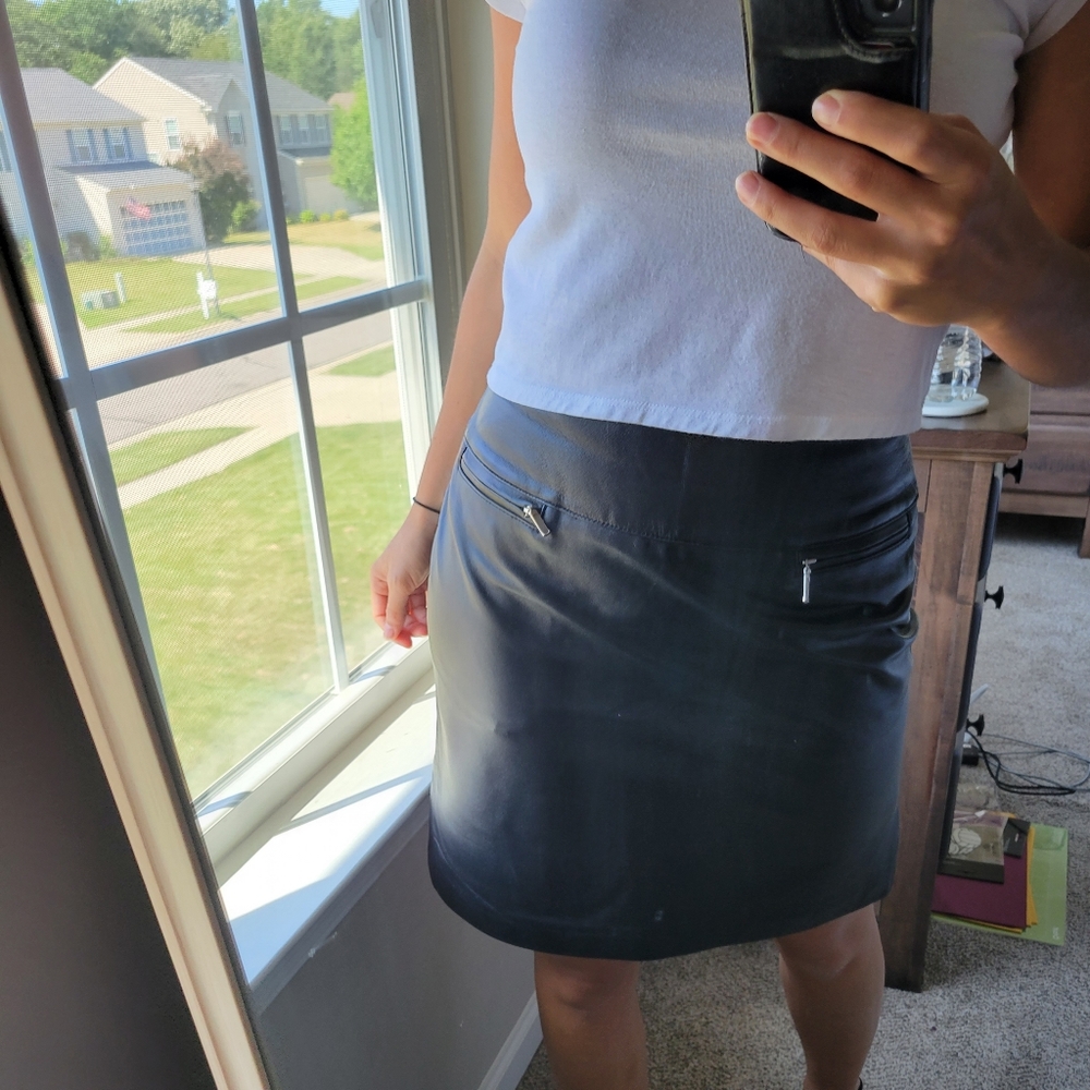 Georgiou sz4 black leather skirt